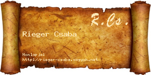 Rieger Csaba névjegykártya